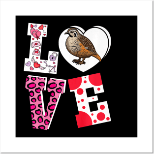 Love Quail Bird Girls Boys Gifts Funny Valentine Premium Posters and Art